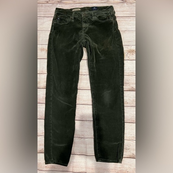 AG ADRIANO GOLDSCHMIED The Stevie Ankle Green Corduroy Jeans 27R - Picture 1 of 7